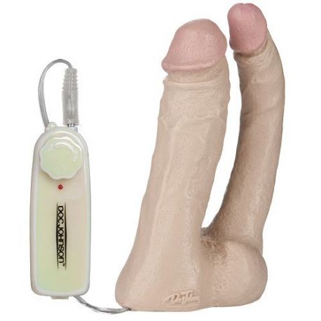 Vibratore indossabile strap on vac-u-lock natural double penetrator vibrating