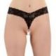 G-string in pizzo nero con perle TAGLIA L