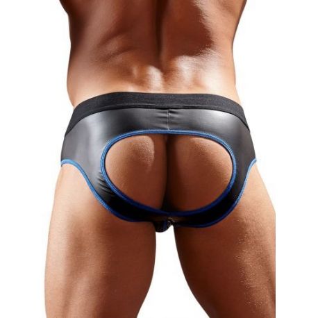 Slip aperto in neoprene nero e azzurro TAGLIA XL