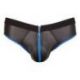 Slip aperto in neoprene nero e azzurro TAGLIA XL