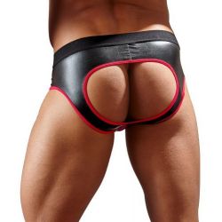 Slip aperto in neoprene nero e rosso TAGLIA XL