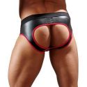 Slip aperto in neoprene nero e rosso TAGLIA L