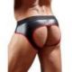 Slip aperto in neoprene nero e rosso TAGLIA L