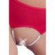 Slip rosso aperto con due file di perle bianche TAGLIA XL