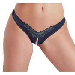 Slip g-string con perle black TAGLIA S