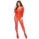 Tuta in pizzo rosso vine lace and net bodystocking TAGLIA UNICA