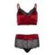 Intimo due pezzi satin spandex bralette string TAGLIA M-L