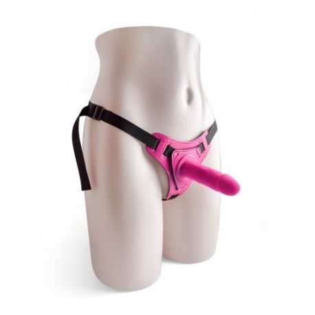 Cintura regolabile strap-on Pink con fallo realistico