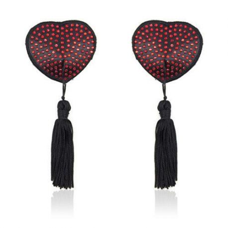 Heart shine nipples tassels (rosso)