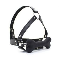 Imbracatura per viso con morso Head Harness+Dog Gag black