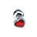 Plug Anale Heart Jewel Plug large red