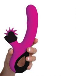 Vibratore rabbit g-spin silicone vibrator with spinning clitoral stimulation