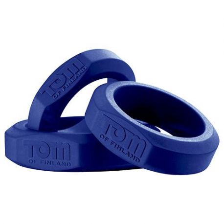 Set di 3 anelli fallici tom of finland 3 cock ring - blu