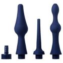 Kit soffioni doccia anale cleanstream universal 3 piece silicone enema attachment set