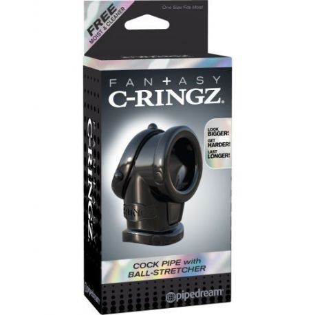 Anello con guaina costrittiva fantasy c-ringz cock pipe with ball-stretcher