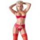 Set rosso con reggiseno reggicalze e perizoma TAGLIA 85C-L