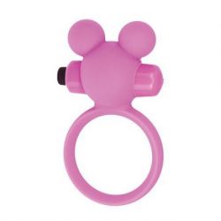 Anello fallico vibrante teddy cockring silicone pink