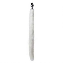 Plug con coda extra long arctic mink tail metal anal plug