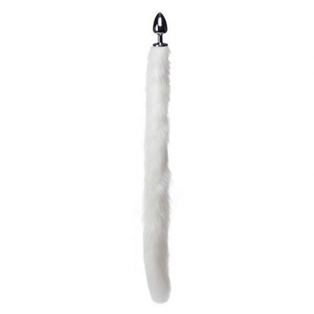 Plug con coda extra long arctic mink tail metal anal plug